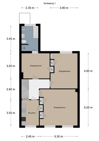 Floorplan - Hoofdstraat 91, 6281 BC Mechelen